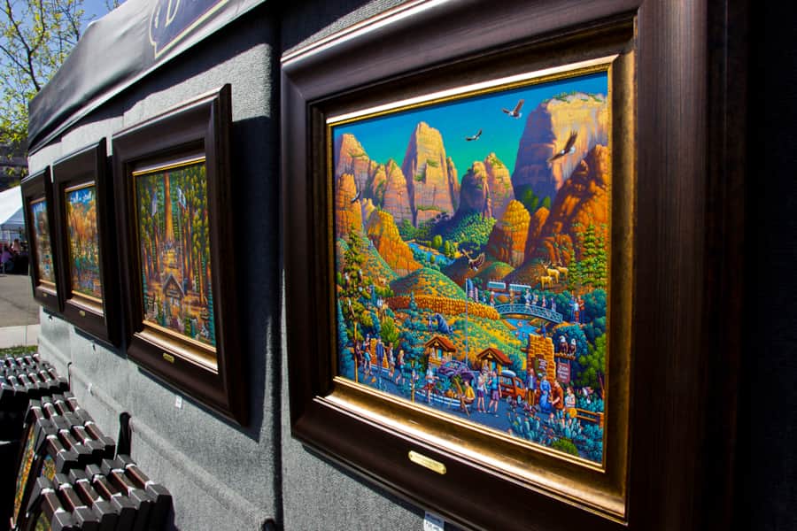 An artist rendering of nearby Zion National Park.