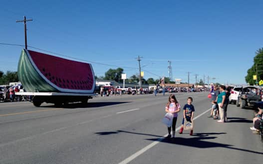 At the Melon Days parade, Green River’s people and their vehicles get decorated to match the melontastic theme.