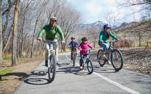 Cycling along the Ogden River Parkway.