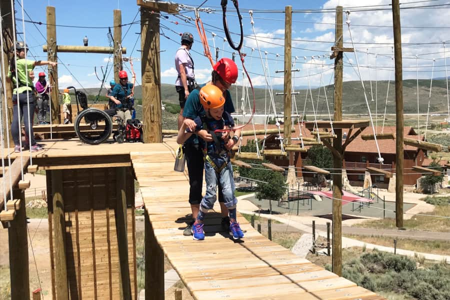NAC's outdoor challenge course comes complete with adaptive elements like a high bridge wide enough for a wheelchair, a zip line without an abrupt stop and more.