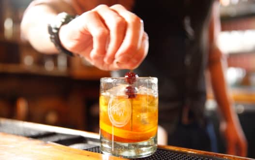 A handcrafted old fashioned from High West Saloon.