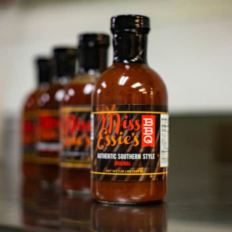 If you want to add the flavor of Miss Essie’s BBQ to your own home cooking, four flavors of BBQ sauces are available for purchase.