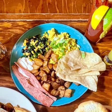 Vegan brunch plate at Piper Down.