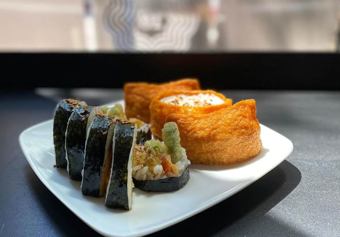 Buddha roll and inari sushi at Takashi.