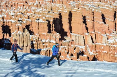 Cross-country skiing in Bryce Canyon.