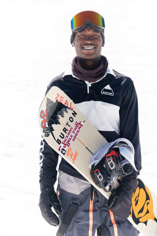 Mawejje’s first introduction to snowboarding and the outdoors was through a youth development program that teaches kids resiliency through board sports.
