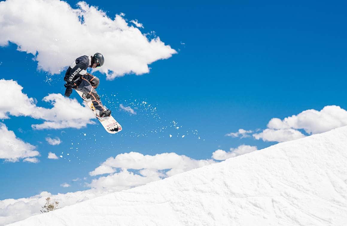 Mawejje hits a jump at Woodward Park City's terrain park.