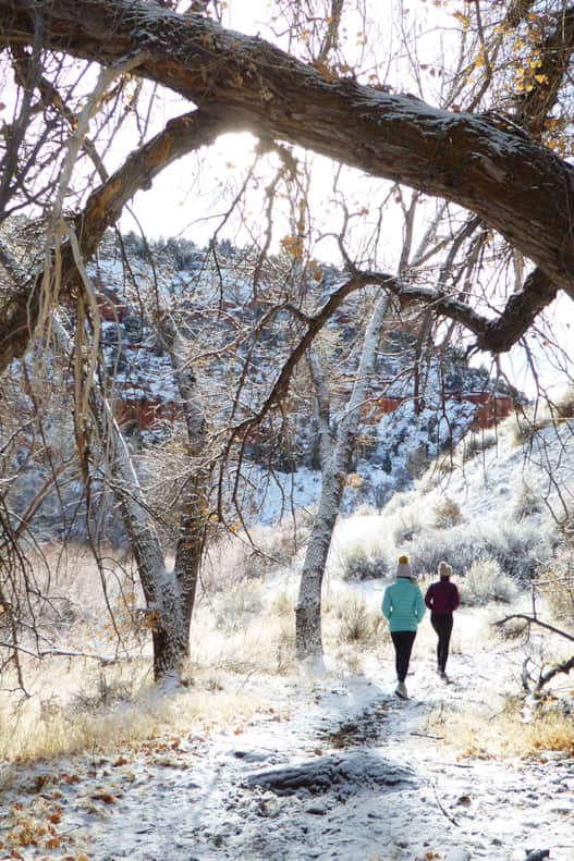 For winter hiking, plan on a good boot, ideally breathable and waterproof with a grippy sole.
