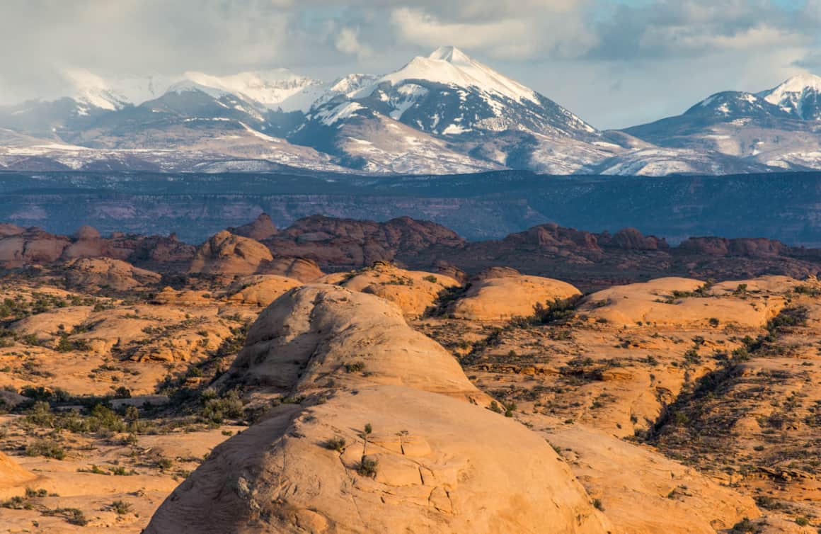 These dunes are a series of rock formations found at Arches National Park.