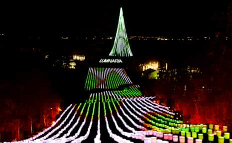 Luminaria, at Thanksgiving Point in Lehi, features millions of lights and themed displays across the 50-acre Ashton Gardens.